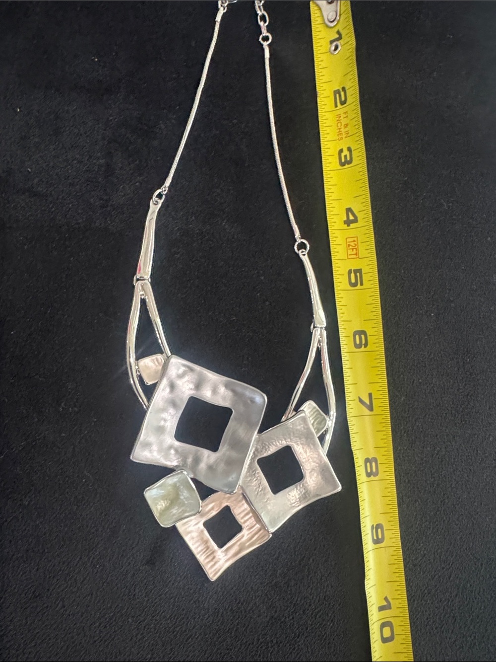 Statement Chunky Necklace Silver Plated from NM Navajo Nation - Picture 3 of 5